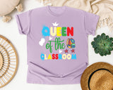 Queen Of The Classroom graphic tee in Orchid