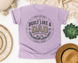 Built Like A Dad Family First graphic tee in Orchid
