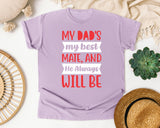 My Dad's My Best Mate Red graphic tee in Orchid