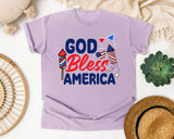 God Bless America Navy graphic tee in Orchid