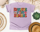 Educator Of Tiny Humans Grey graphic tee in Orchid