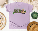 My Daddy Is My Hero Brown graphic tee in Orchid