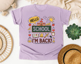 Hello School Im Back graphic tee in Orchid
