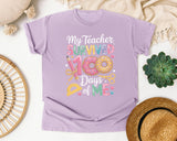 My Teacher Survived 100 Days Of Me Donut graphic tee in Orchid