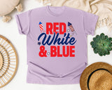 Red White And Blue graphic tee in Orchid