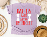 Dad By Day Gamer By Night White 2 graphic tee in Orchid