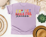 I'm Just Here For Recess graphic tee in Orchid