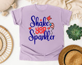 Shake Your Sparkler Navy graphic tee in Orchid