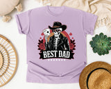 Best Dad Black graphic tee in Orchid