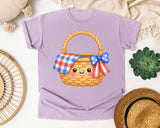 Patriotic Picnic Basket graphic tee in Orchid