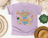 Backpacks Smiles And School Vibes graphic tee in Orchid