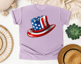 Uncle Sam Top Hat Red graphic tee in Orchid
