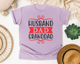 Husband Dad Granddad Red graphic tee in Orchid
