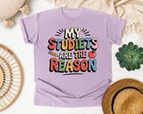 My Students Are The Reason Grey graphic tee in Orchid