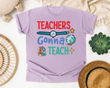 Teachers Gonna Teach Globe graphic tee in Orchid