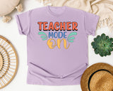 Teacher Mode On Retro graphic tee in Orchid