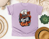Dad Bod Grill God Brown graphic tee in Orchid