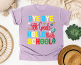Bye Bye 5th Grade Hello Middle School Bright graphic tee in Orchid