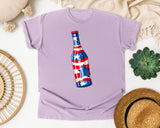 Patriotic Beer Bottle graphic tee in Orchid