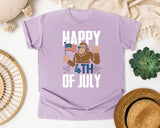 Happy 4th Of July White 2 graphic tee in Orchid