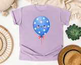 Patriotic Star Balloon graphic tee in Orchid