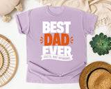Best Dad Ever Facts Not Opinions White graphic tee in Orchid