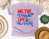 We The People Like To Party Blue 2 graphic tee in Orchid
