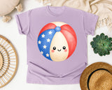 Patriotic Beach Ball graphic tee in Orchid