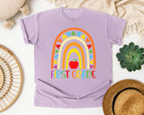 First Grade Rainbow graphic tee in Orchid