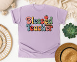 Blessed Teacher Grey 2 graphic tee in Orchid