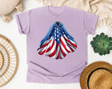 American Flag Cape graphic tee in Orchid