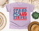 Stars And Stripes Red 2 graphic tee in Orchid