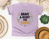 Brave And Ready For School graphic tee in Orchid