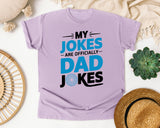 My Jokes Are Officially Dad Jokes graphic tee in Orchid