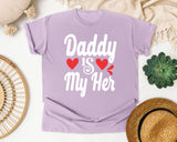 Daddy Is My Hero White 5 graphic tee in Orchid