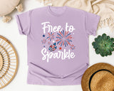 Free To Sparkle White graphic tee in Orchid