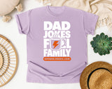 Dad Jokes Fuel Family White graphic tee in Orchid