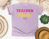 Teacher Mode On Sparkle graphic tee in Orchid