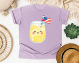 Lemonade With Flag graphic tee in Orchid