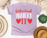 Fatherhood Nailed It White 2 graphic tee in Orchid