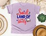 Sweet Land Of Liberty Red 2 graphic tee in Orchid