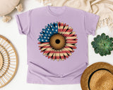 American Flag Sunflower graphic tee in Orchid