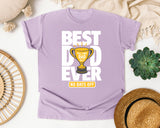 Best Dad Ever No Days Off White graphic tee in Orchid