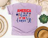 America Love It Or Leave It graphic tee in Orchid