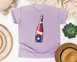 Patriotic Champagne Bottle graphic tee in Orchid