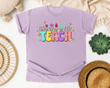 Teach Floral Pastel graphic tee in Orchid
