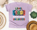 Level 100 Days Of School Unlocked graphic tee in Orchid