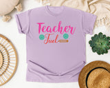 Teacher Fuel Floral graphic tee in Orchid