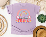 Hello Pre-K Rainbow graphic tee in Orchid