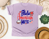 All American Wife graphic tee in Orchid